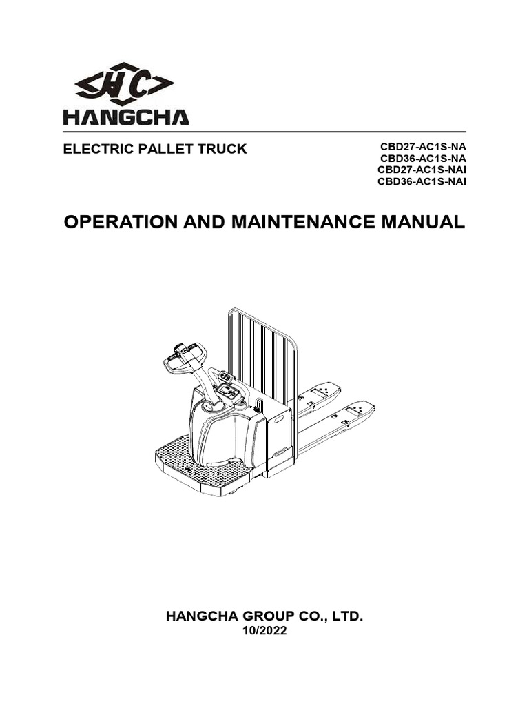 A series electronic rider pallet truck operation and maintenance manual ...