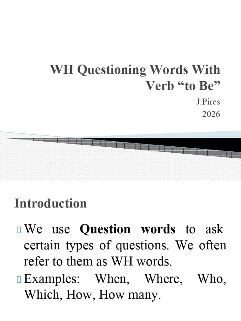 Week 3 -Wh Questioning Words With Verb | PDF