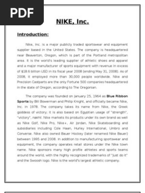 Nike Nike Strategic Management
