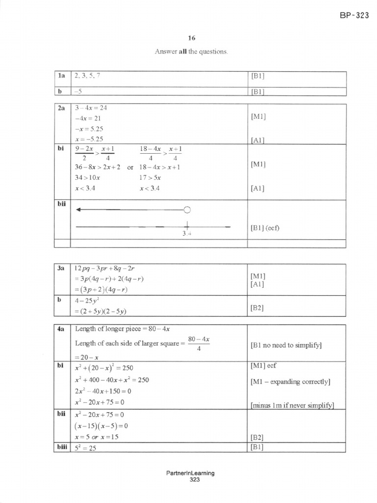 2022 Sec 2 Math EOY Outram Secondary Ans | PDF | Mathematical Concepts ...