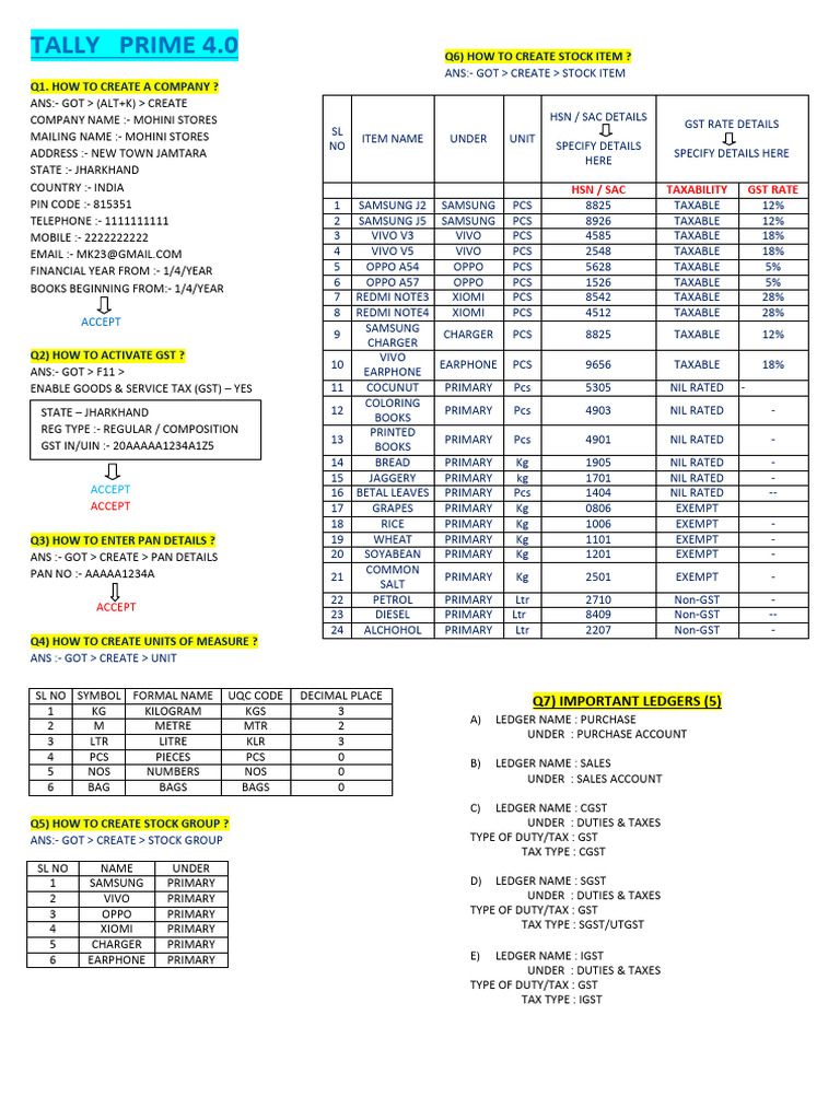 Tally Prime Complete Notes ) | PDF | Taxes | Government Finances