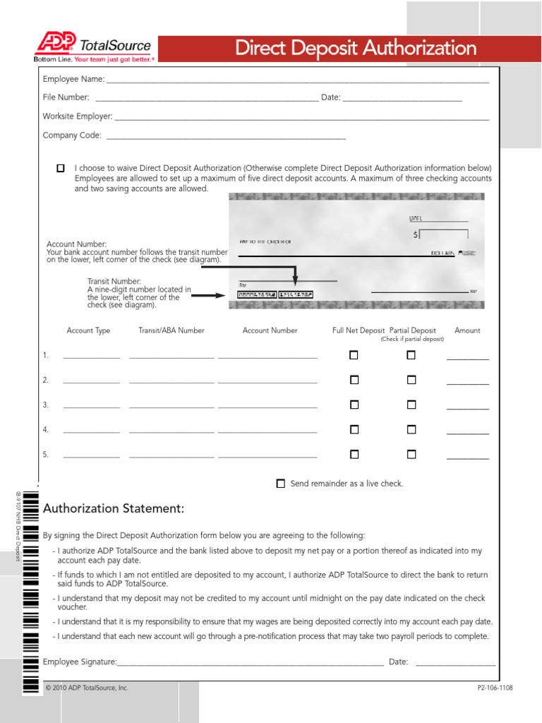 Direct deposit form | PDF