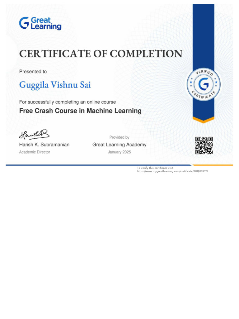 Machine Learning Certificate | PDF