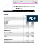 Deccan Chronicle Obituary Ads - Advertisement Rates - Rate Card - Bhaves Advertisers