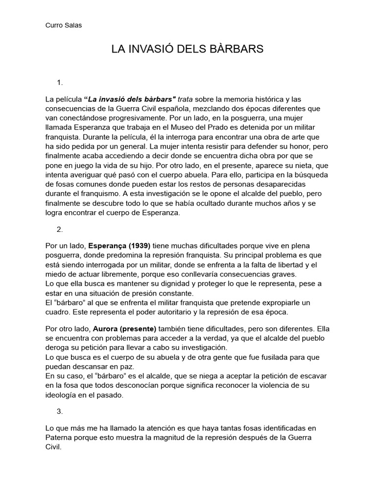 La Invasió Dels Bàrbars | PDF | España franquista