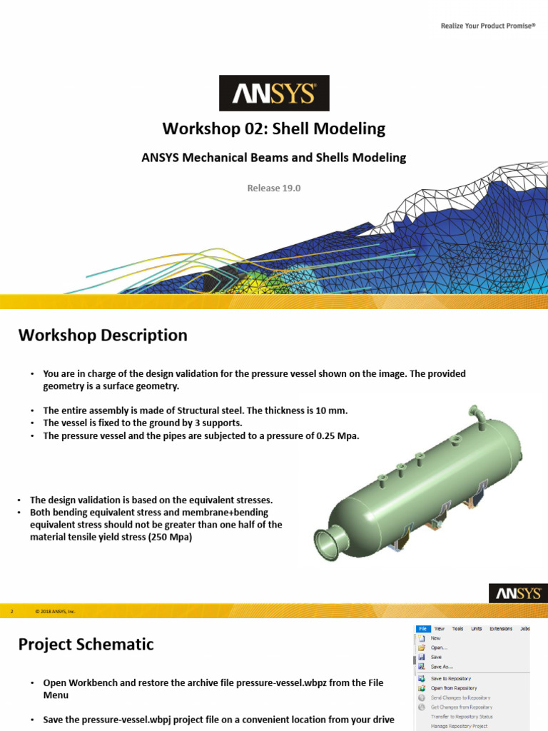 Mech Beams Shells 19.0 WS02 Shell Modeling | PDF | Stress (Mechanics ...