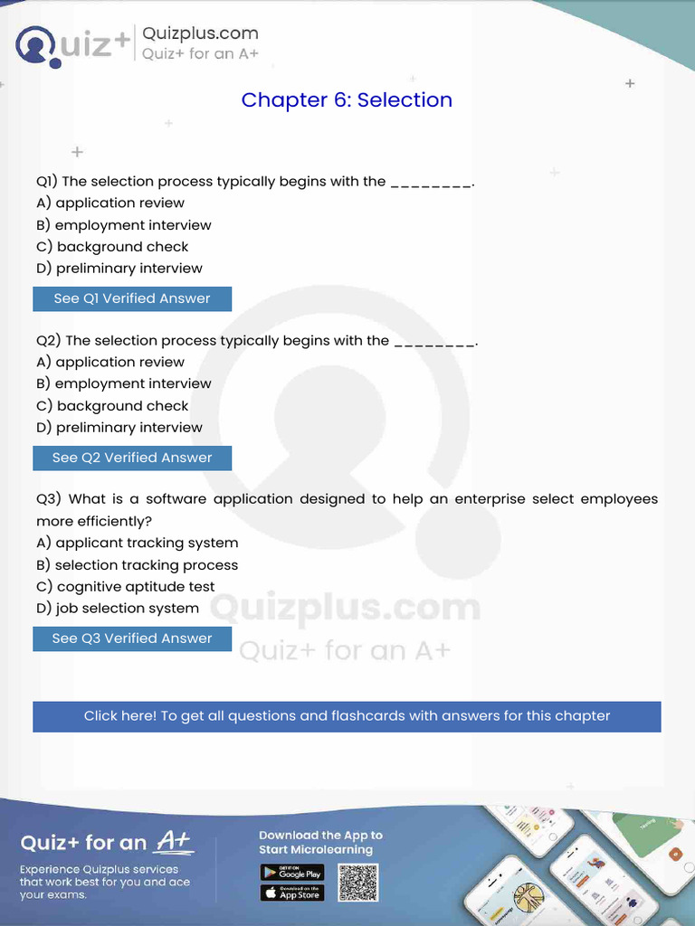 The Selection Process Typically Begins With The | PDF | Employment ...