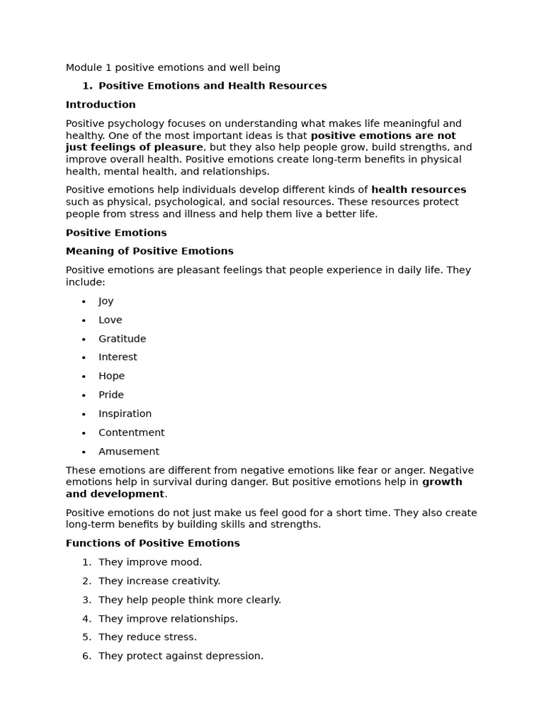Positive Psychology Notes | PDF | Psychological Resilience | Happiness