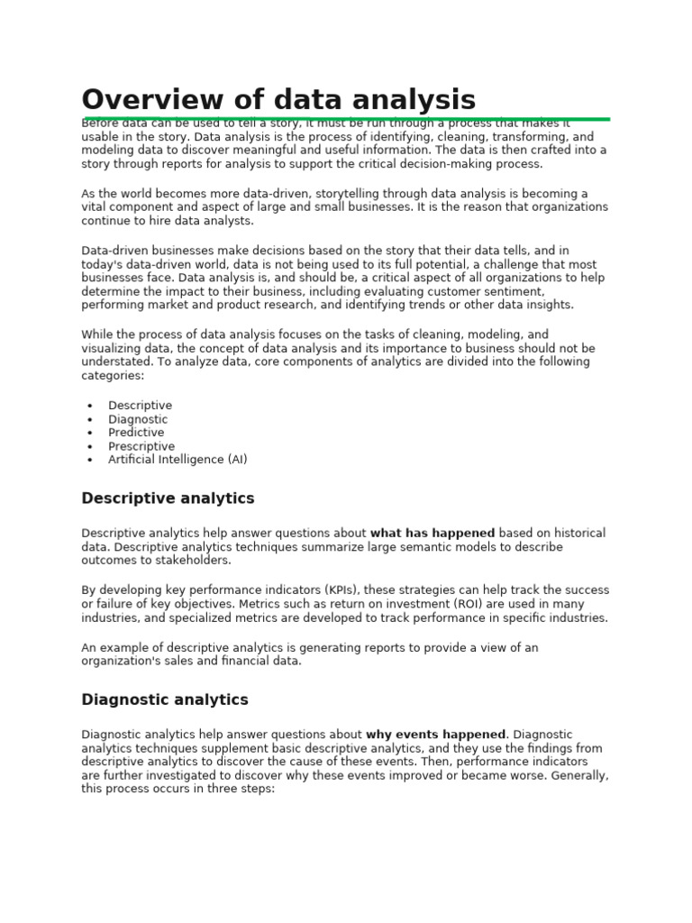 Overview of Data Analysis | PDF | Analytics | Data Analysis