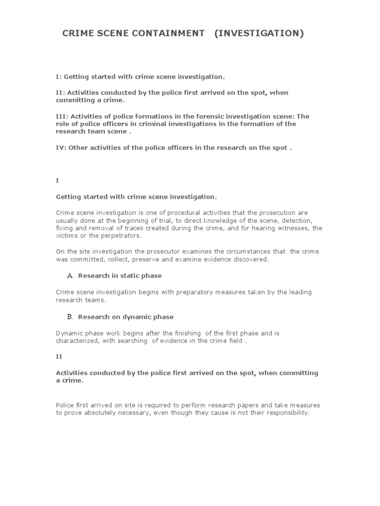 Crime Scene Investigation Protocols | PDF | Crime Scene | Forensic Science