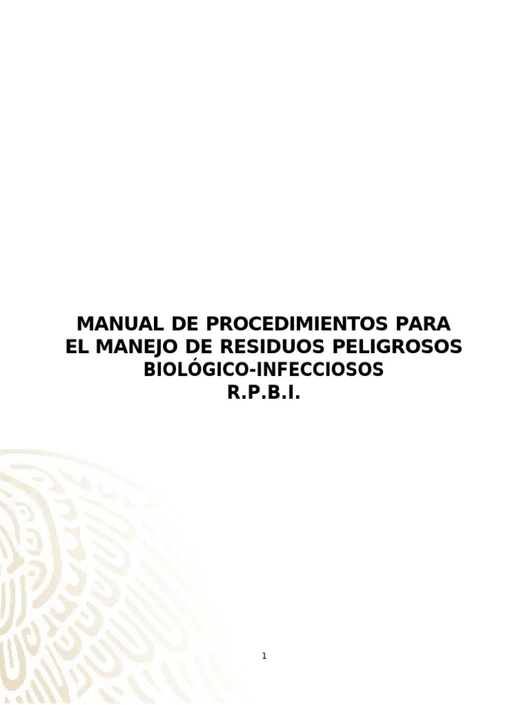 RPBI Manual de Procedimientos | PDF | Residuos peligrosos | Residuos
