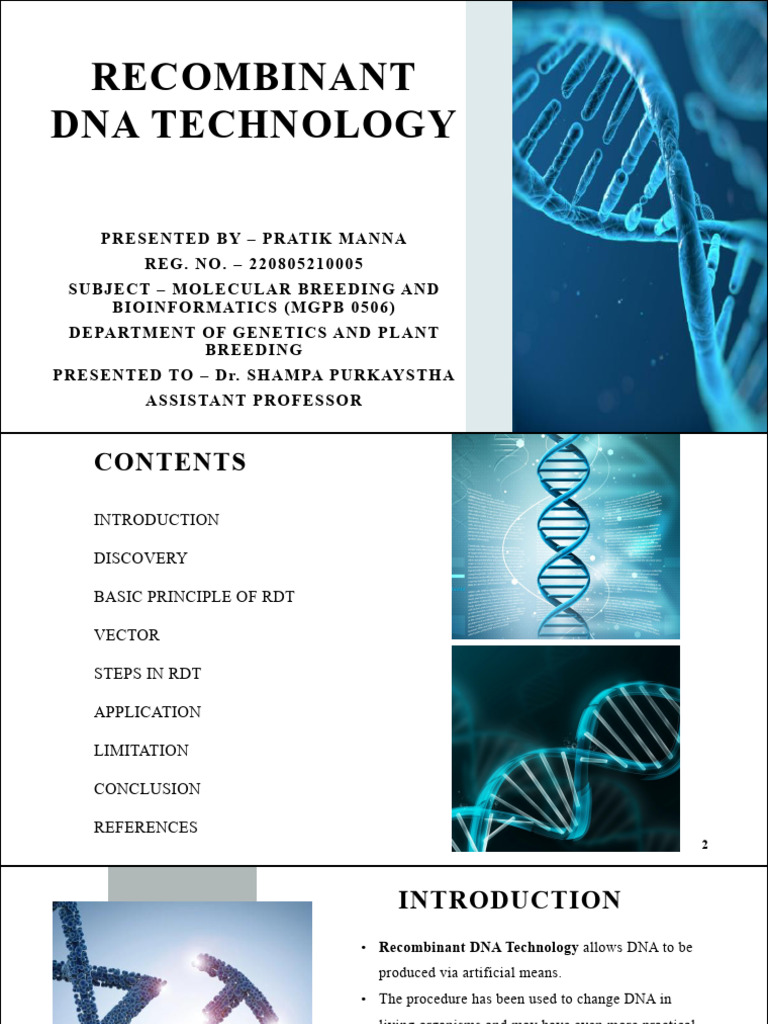 Recombinant Dna Technology | PDF | Molecular Cloning | Recombinant Dna