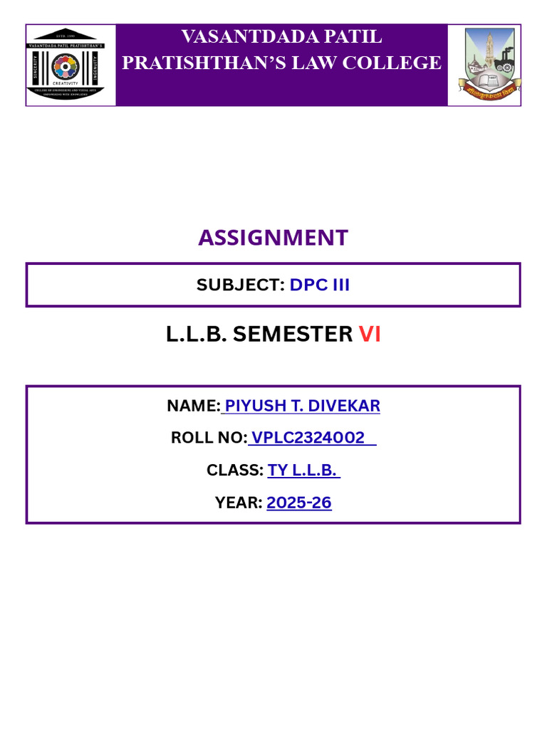 Assignment Front Page (3) | PDF