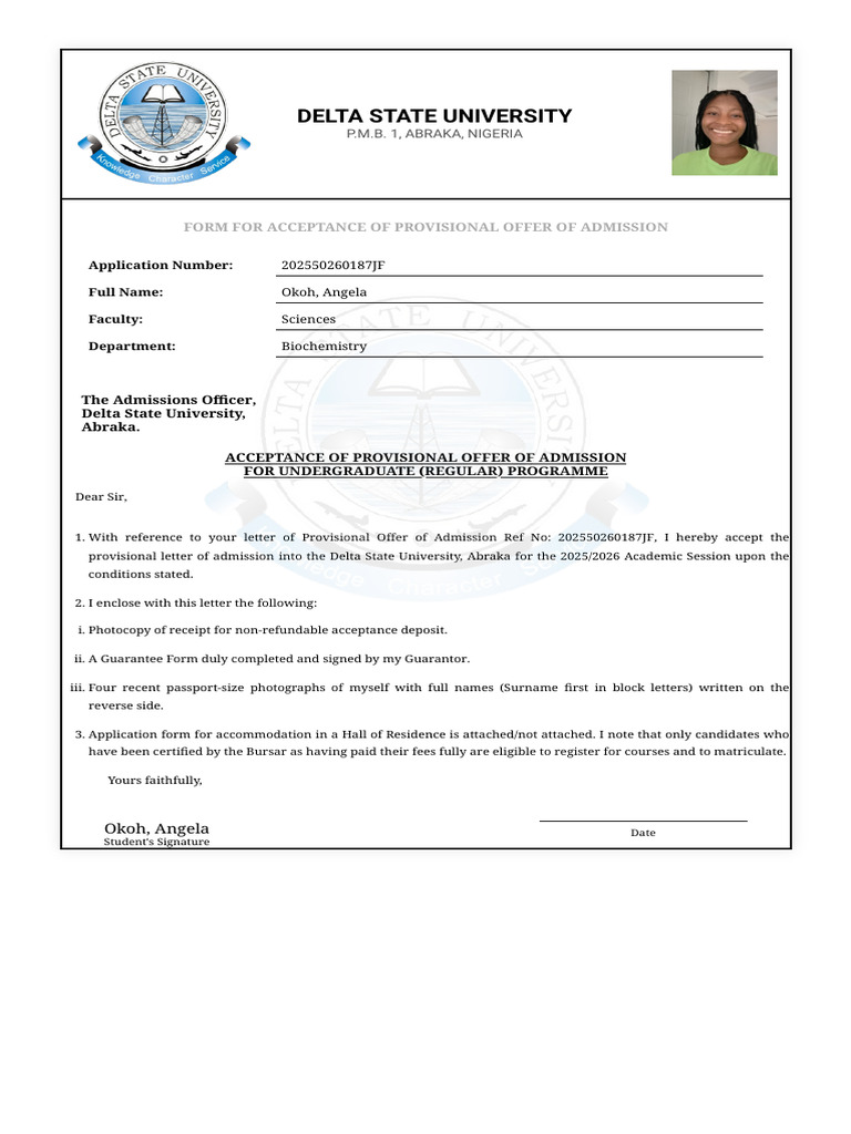 Acceptance Form | PDF