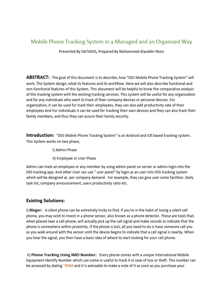 Tracking System Documentation | PDF | Telephone | User (Computing)