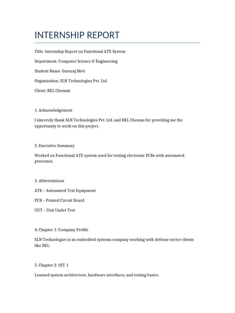 Internship Report | PDF