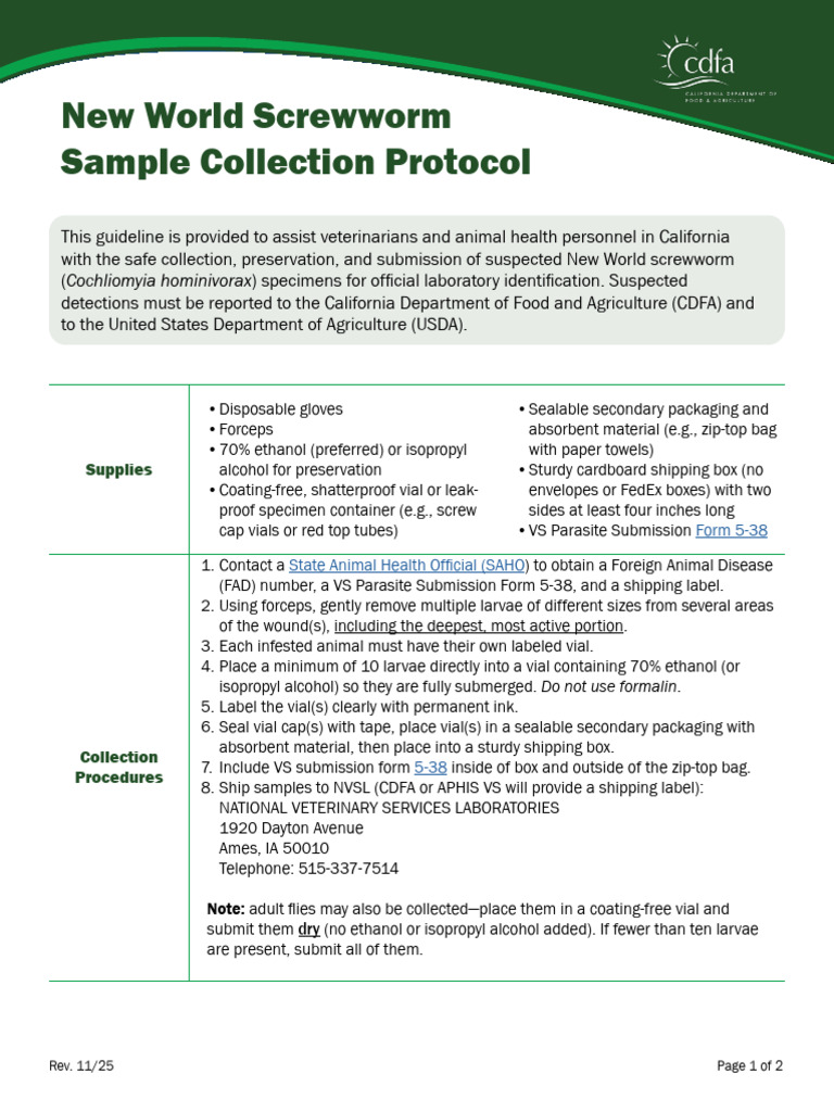 NWS Sample Collection Protocol | PDF