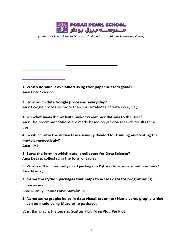 Chapter 4 Data Sciences_ClassX_AI | PDF | Comma Separated Values ...