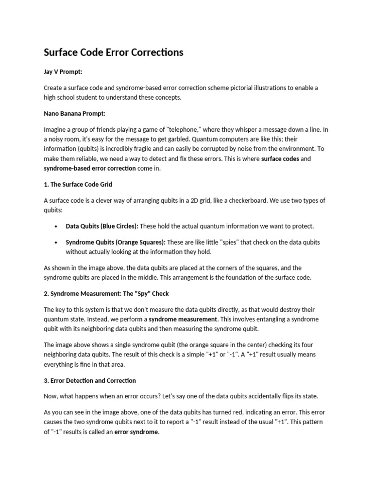 Surface Code Error Corrections Notes | PDF | Computer Science | Applied ...