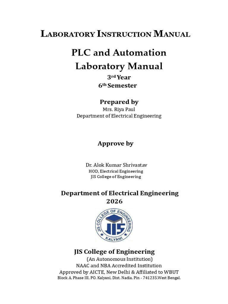 PLC & Automation Lab Manual | PDF | Programmable Logic Controller | Scada
