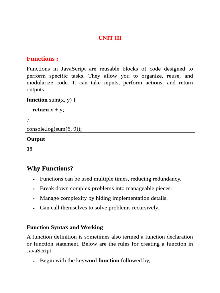 UNIT III | PDF | Parameter (Computer Programming) | Document Object Model