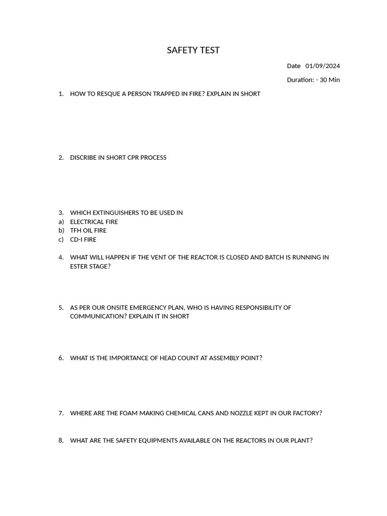 Safety Test | PDF
