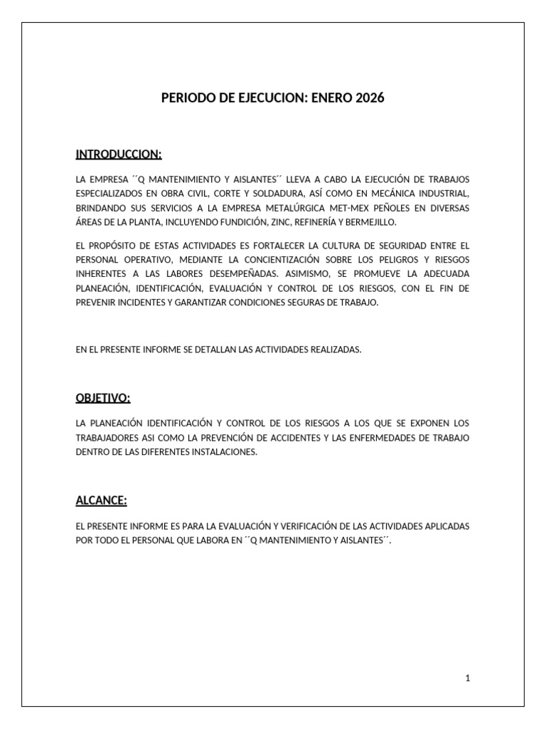 REPORTE MENSUAL DE SEGURIDAD ENERO-ABRIL 2026 | PDF