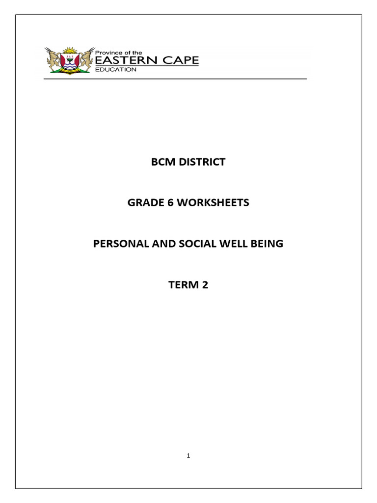 Grade 6 Term 2 Worksheets | PDF | Bullying | Family