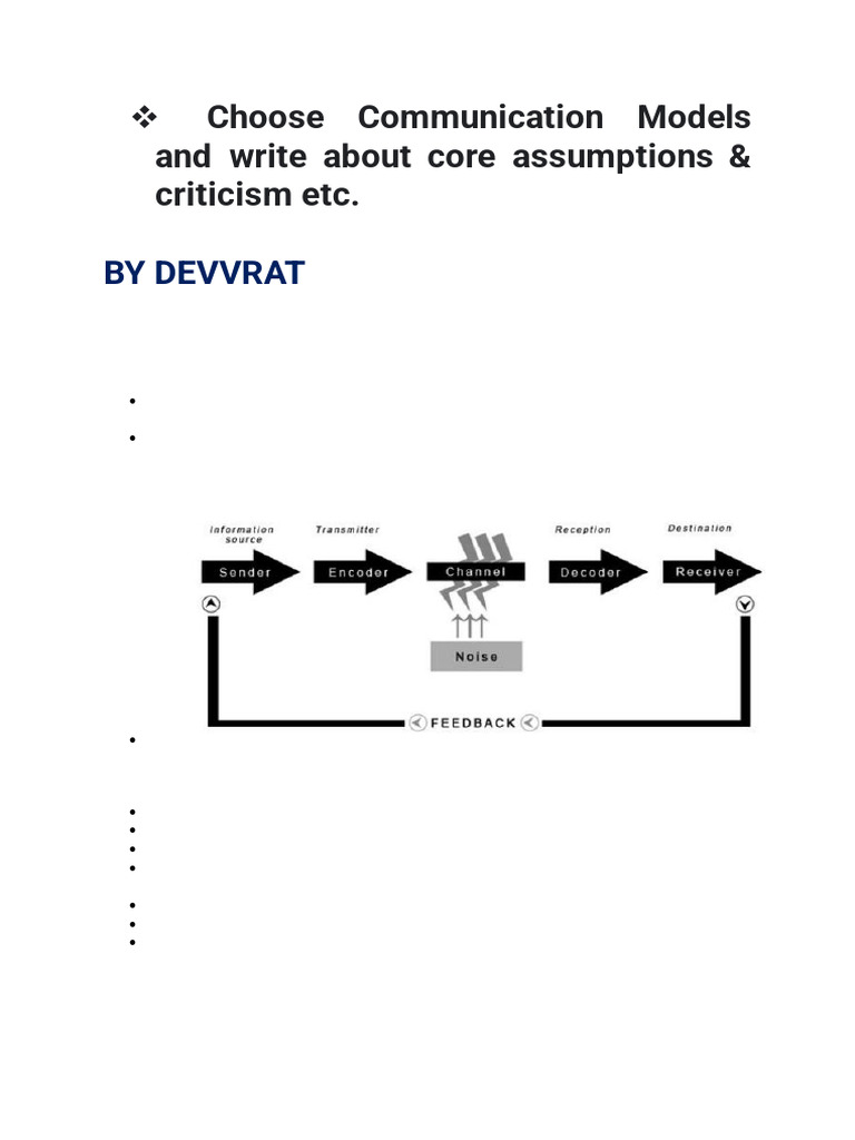 Communication Models | PDF | Communication | Scientific Theories