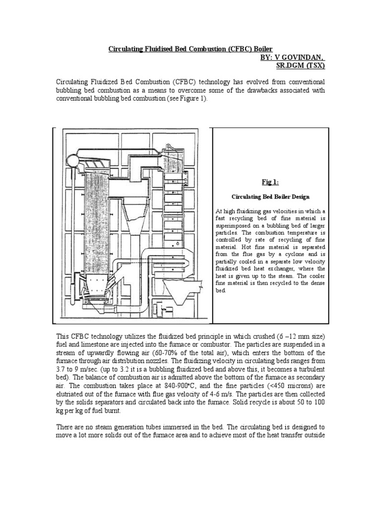 Circulating Fluidised Bed Combustion 1 Fluidization Boiler Circulating Fluidised Bed Combustion 1 Fluidization Boiler