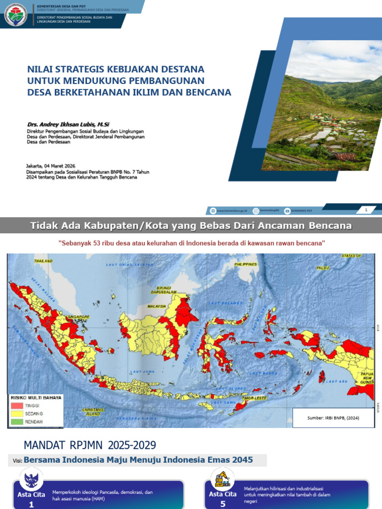 Kebijakan Destana Mendukung Pembangunan Desa Berketahanan Iklim ...