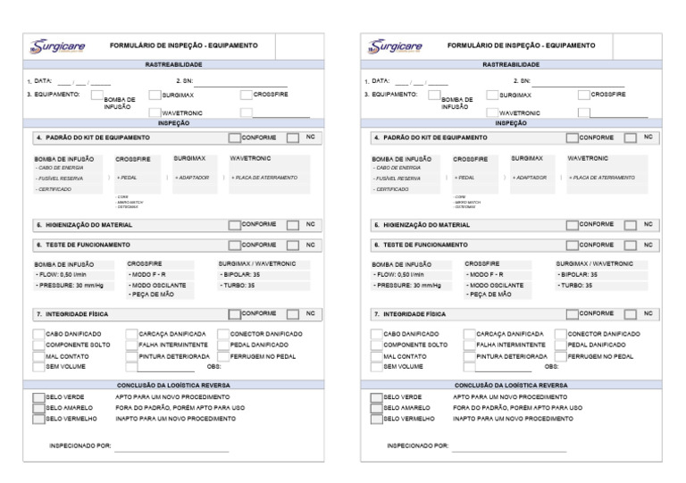 Double Equipaments Reverse Form | PDF