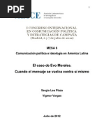 El Caso de Evo Morales. Cuando el mensaje se vuelca contra sí mismo.