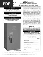ASCO Series 300 ATS Operator Manual | PDF | Relay | Switch