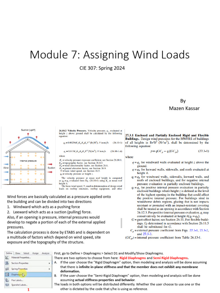 Etabs Module 7 - Assigning Wind Loads | PDF | Wound | Force