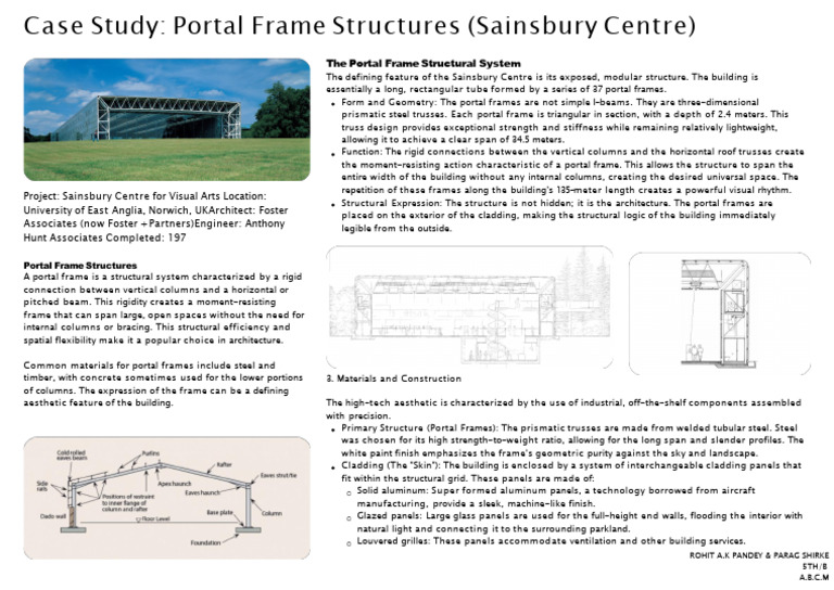 Portal Frame Structures Case Study | PDF | Framing (Construction) | Truss