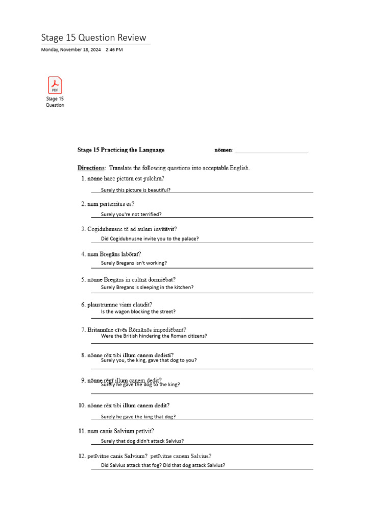 Stage 15 Translation | PDF