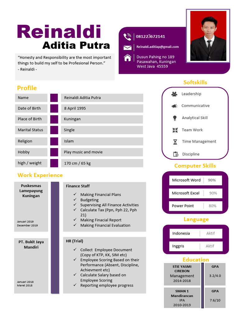 Cv Reinaldi Aditia Putra (2)_compressed | PDF
