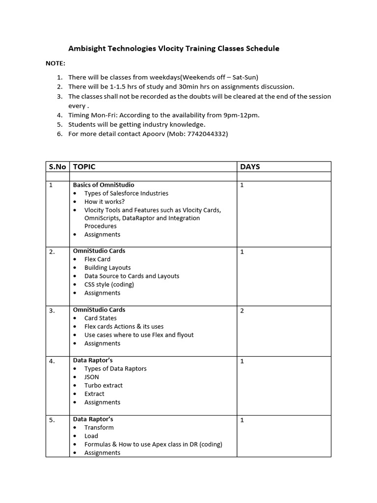 Vlocity Training Classes Schedule | PDF | Software Engineering ...