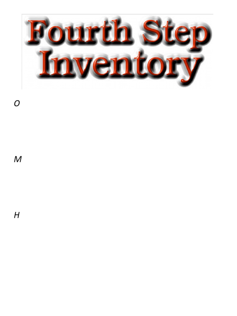 Step 4 Inventory Worksheets | PDF | Fear | Twelve Step Program