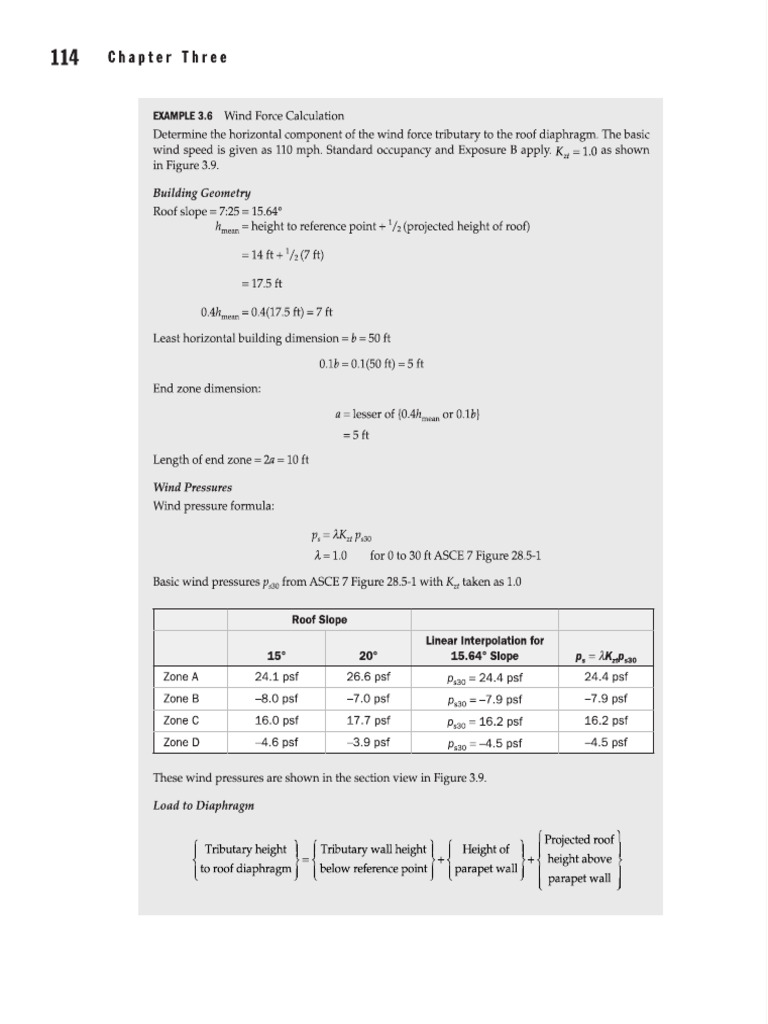 Example 3.6 Wind Force Calculation | PDF | Force | Seismology
