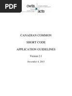 Canadian Common Short Code Application Guidelines