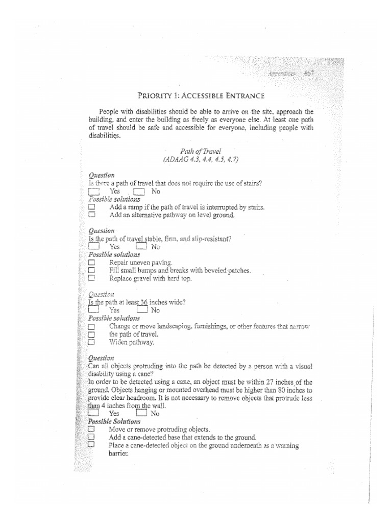 Facility Accessibility Checklist | PDF