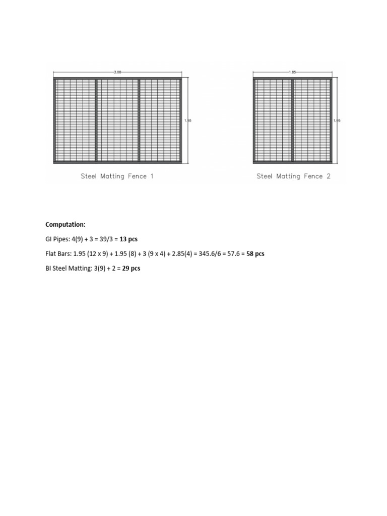 Steel Matting Drawing | PDF