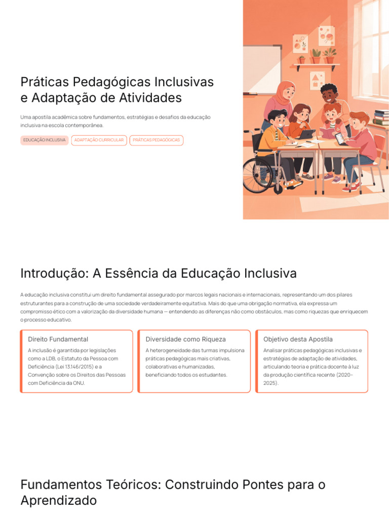 Práticas Pedagógicas Inclusivas e Adaptação de Atividades | PDF ...
