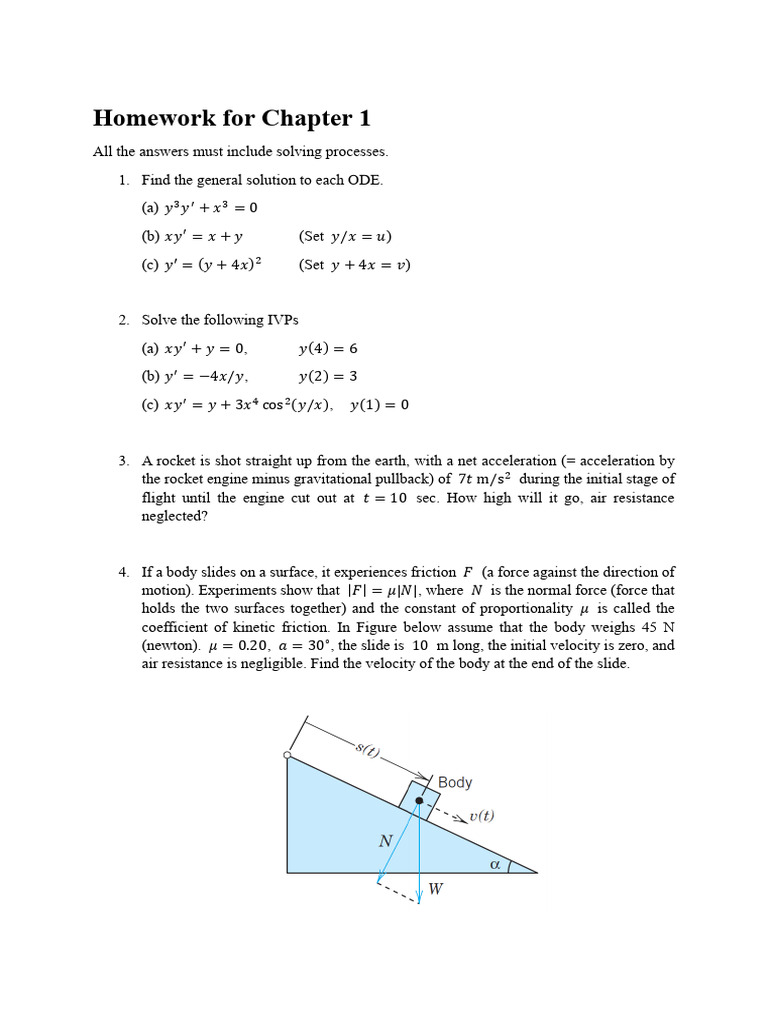 Homework 1 | PDF | Force | Classical Mechanics