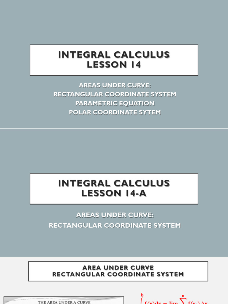 Lesson 14-Areas Under Curve | PDF | Coordinate System | Integral