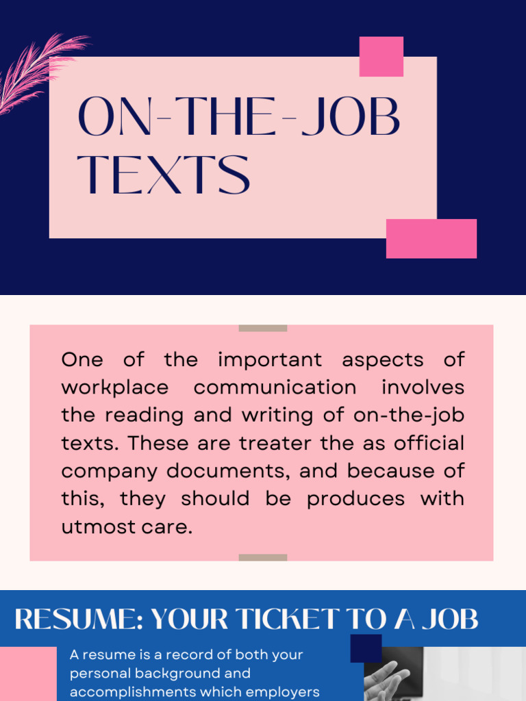 LESSON 6 - On The Job Texts | PDF | Résumé | Job Interview