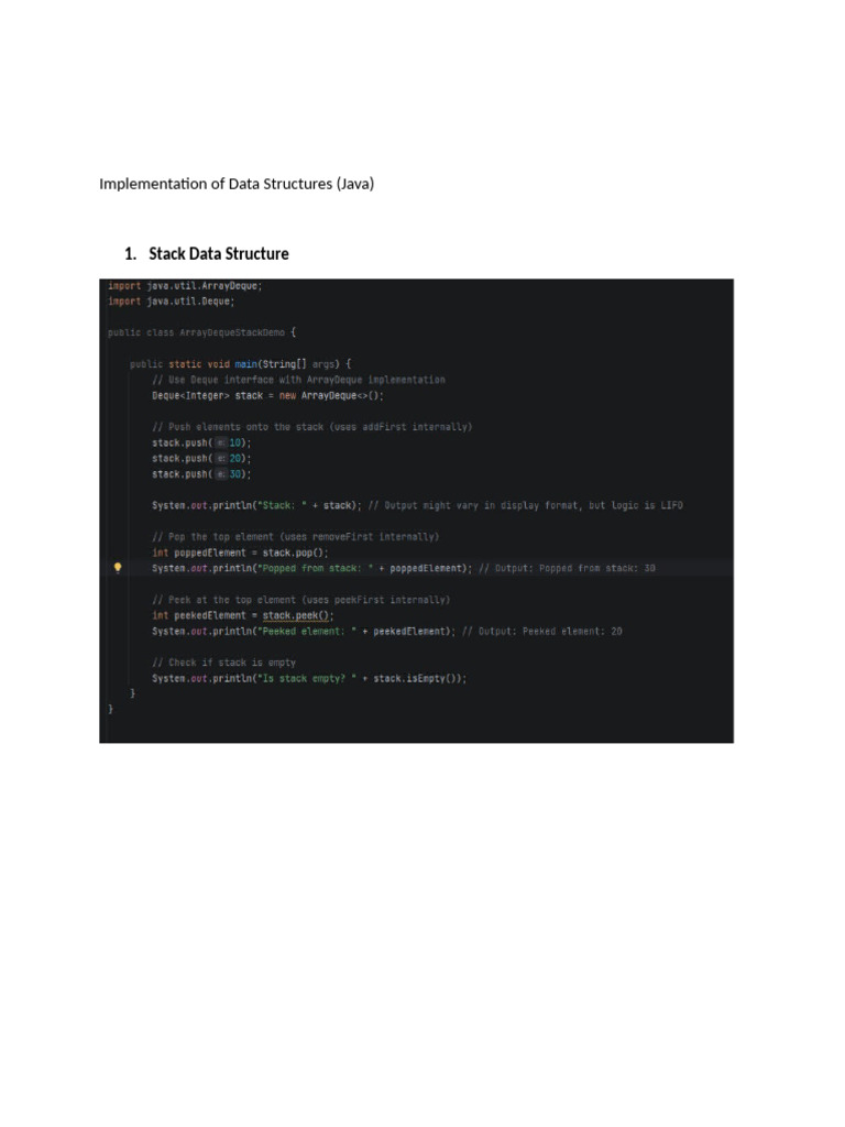 Implementation of Data Structures_Program Examples | PDF