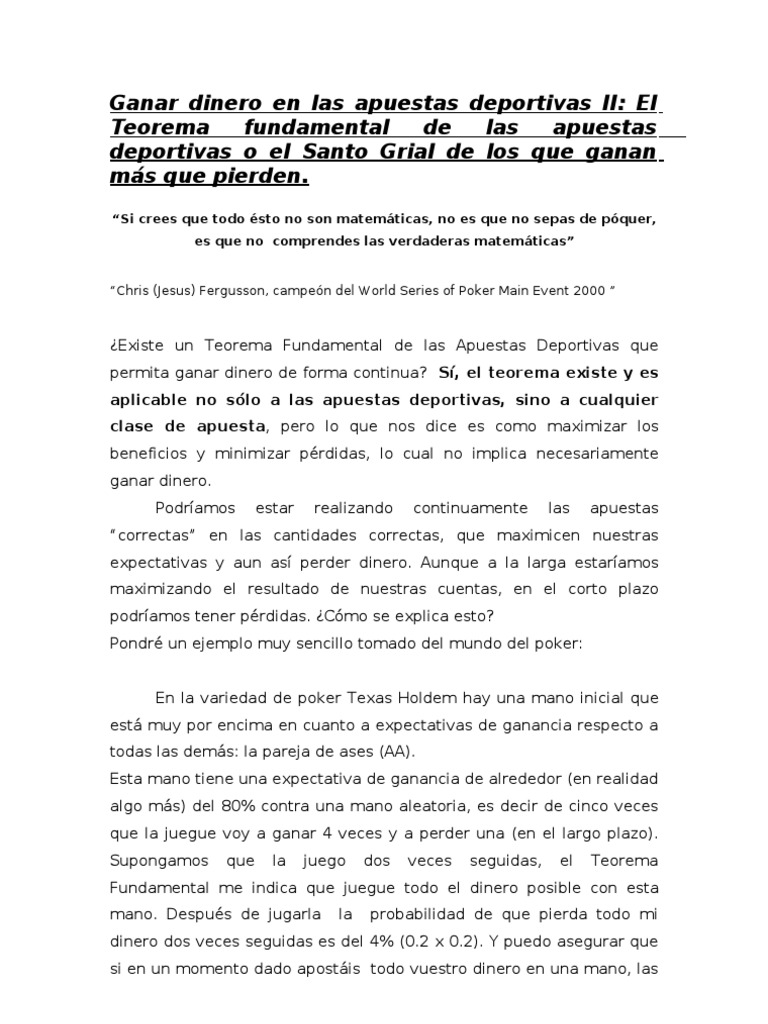 Teorema fundamental del poker club